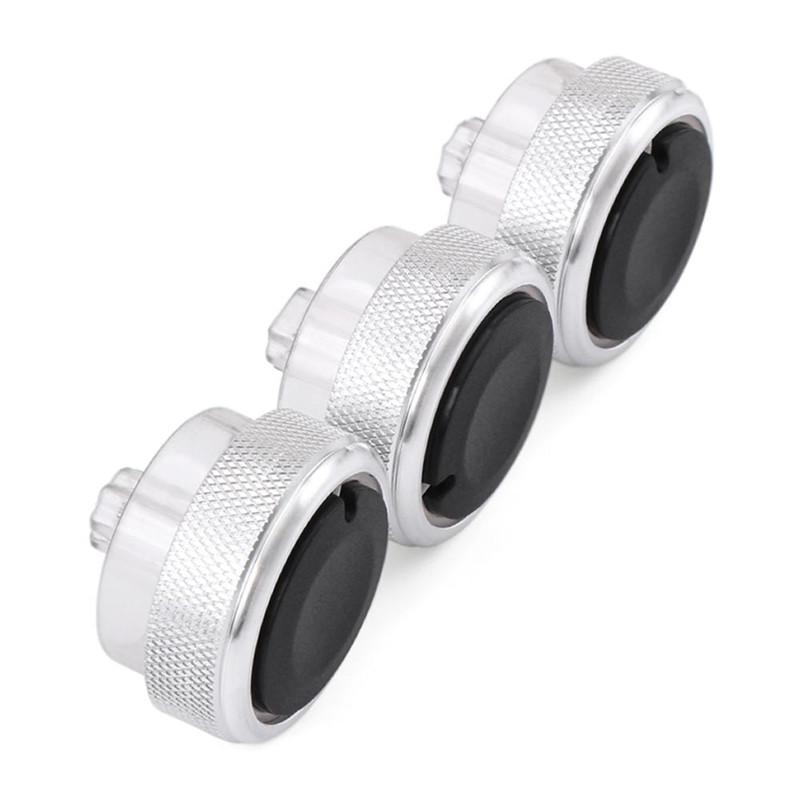 

3 шт. прочный высококачественный удобный переключатель управления кондиционером ручка переменного тока подходит для Ford Focus 05-14 2 3 Mondeo Car#291738 серебряный