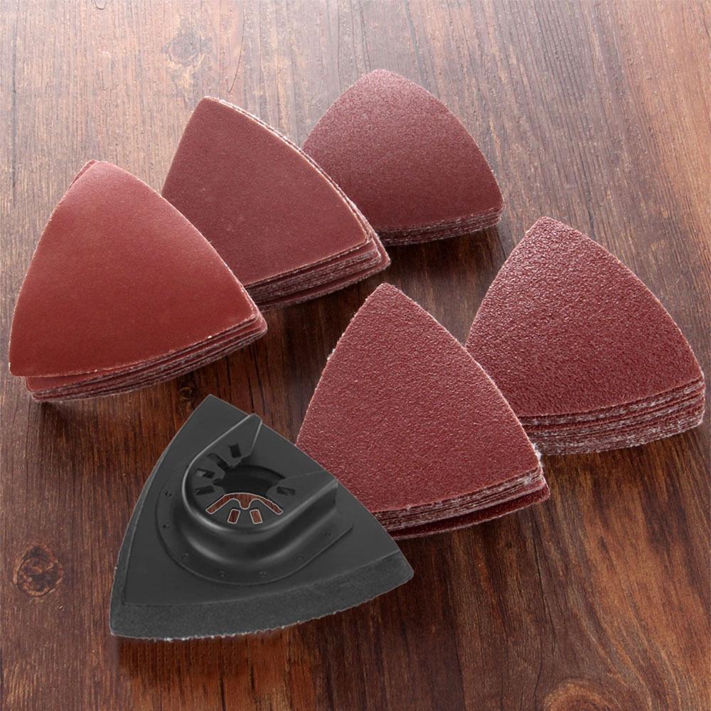 102-Piece Universal Sandpaper Set (80x80mm Triangle/Finger Shape) for Multi-Function Trimming and Polishing Machines.