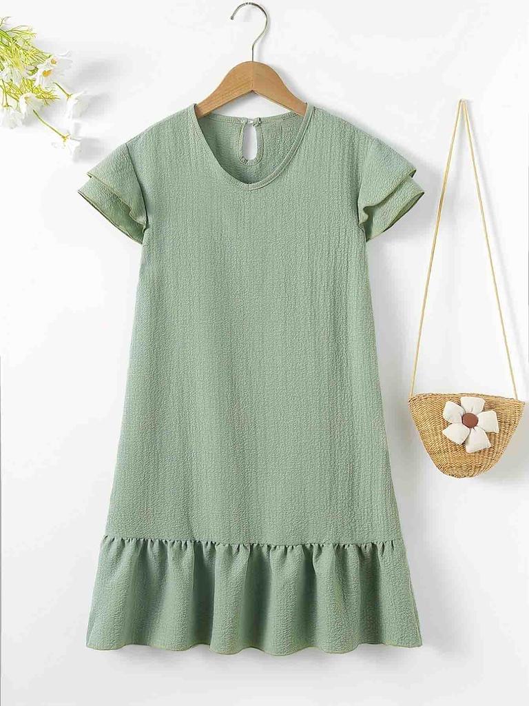 Girls Summer Boho Sun Dress, Tween Ruffles Tiered Dresses Size 5-14 Years