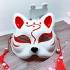Japanese Fox Half Mask with Tassels and Small Bells Cosplay Mask for Masquerades Festival Costume