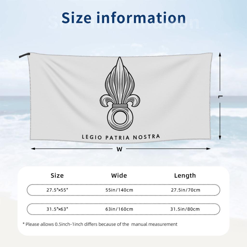 French Foreign Legion Beach Towel Soft Microfiber Quick Dry Absorbent Quick Towels For Bath