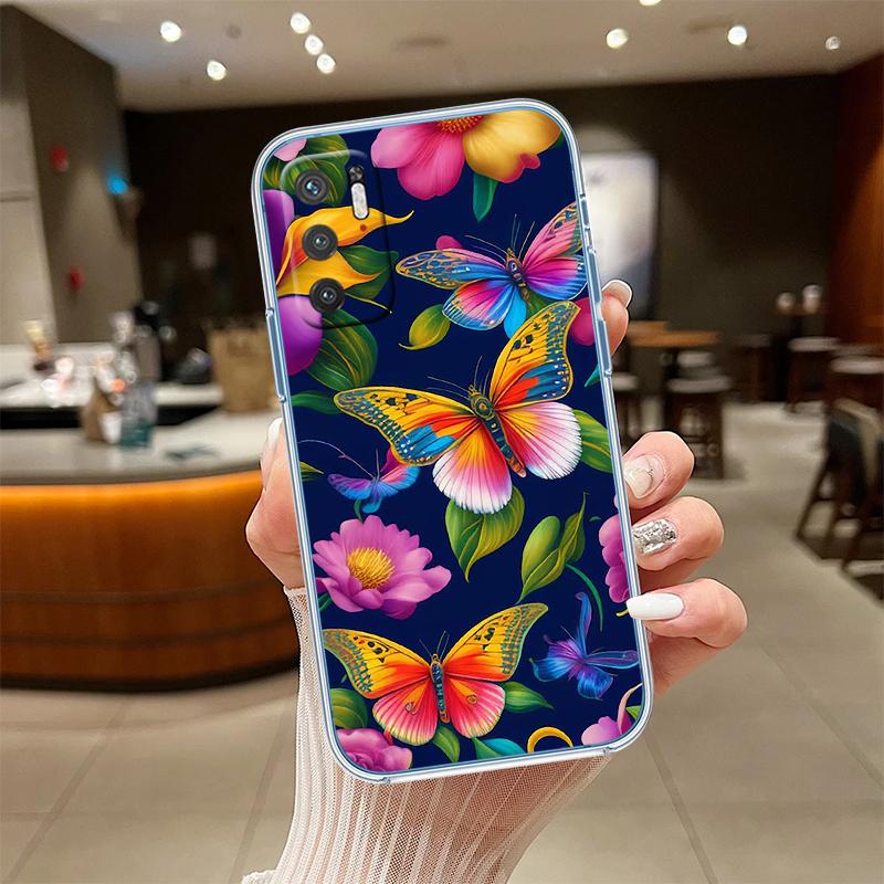 UP22 Colorful Butterfly Transparent Phone Case for Samsung Galaxy A04 A04S A14 A23 A34 A54 M23 M33 M52 M53