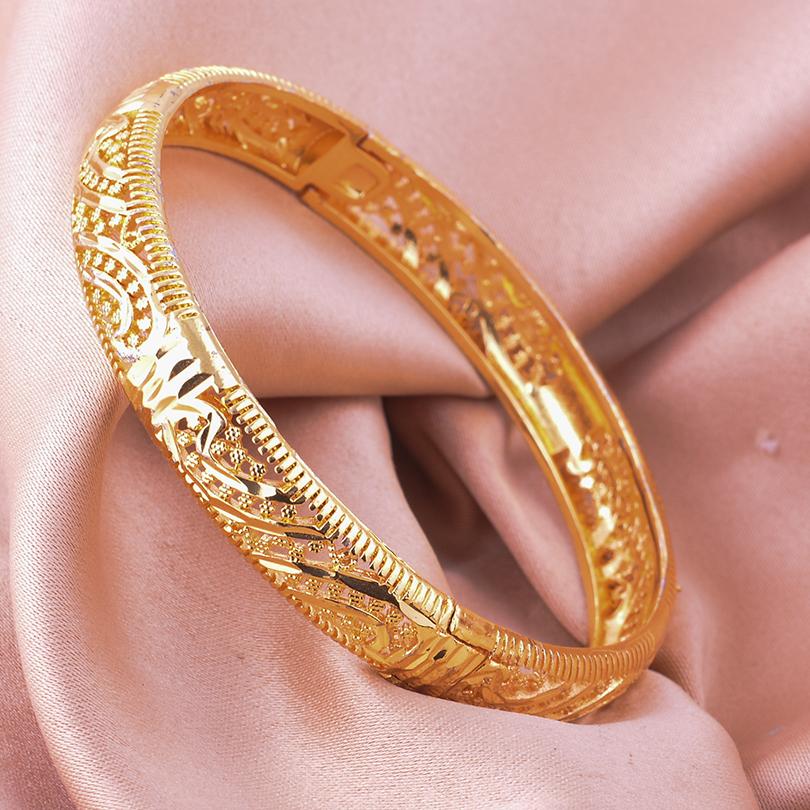 Dubai Gold Color Bangles for Women Dubai Bride Wedding Ethiopian Bracelet Africa Bangle Arab Jewelry Gold Charm Bracelet