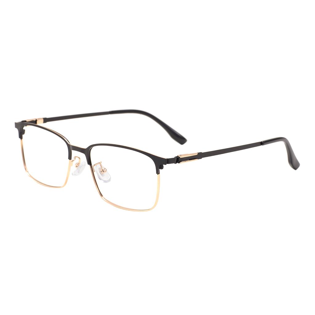 Men Metal Large Full Rim Rectangle Clear Eyeglasses Frame With Distinctive And Timeless Design For Optical Prescription Lens