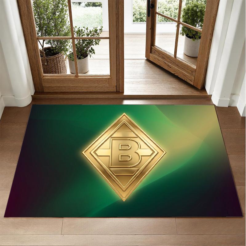 Borussia Mönchengladbach Design Crystal Velvet Rug Soft Decorative Mat for Bedroom Entrance
