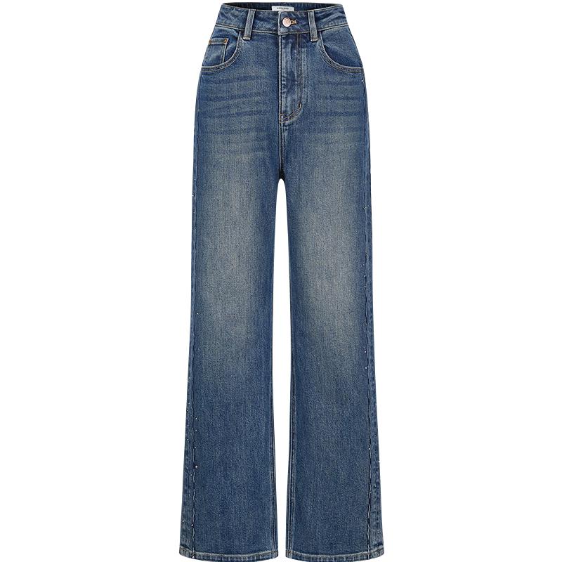 Women s Embroidered Straight Leg Denim Jeans S