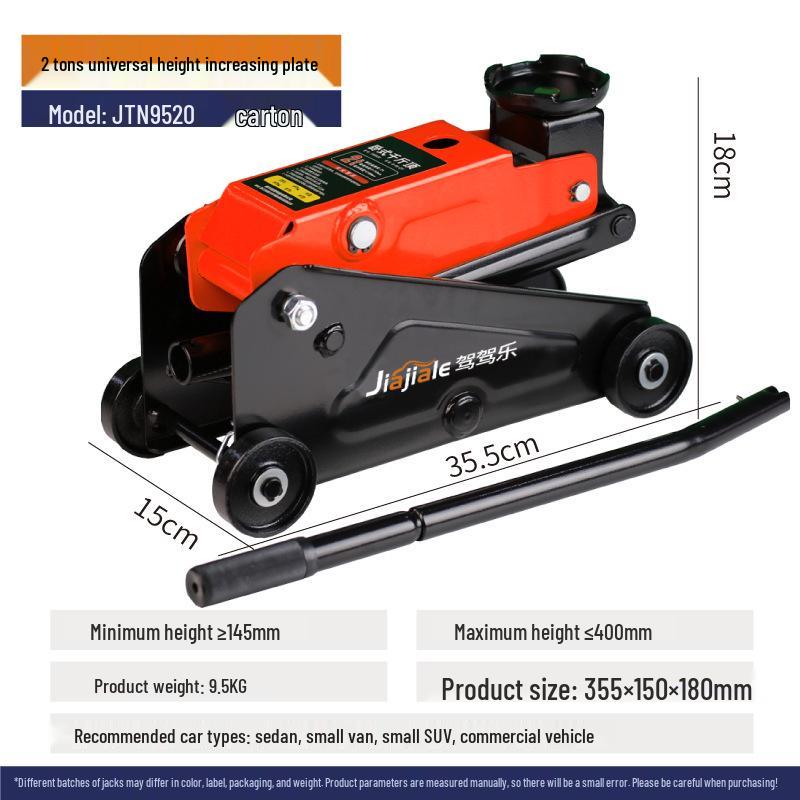 2-3 Ton Horizontal Hydraulic Jack for Cars: Sedan, SUV, Van Tire Changing Tool