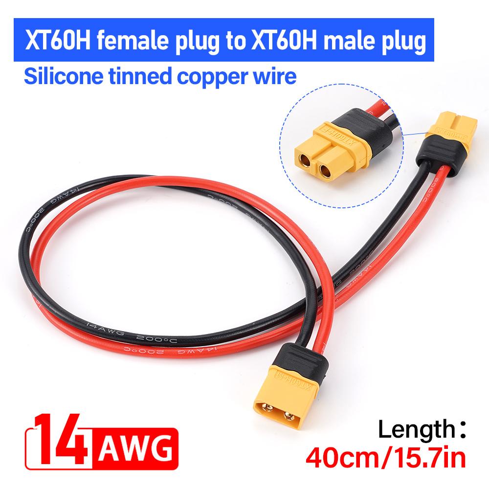 

XT60H Female Plug To XT60H Male Plug Adapter Connector With 400mm14AWG Silicone Wire