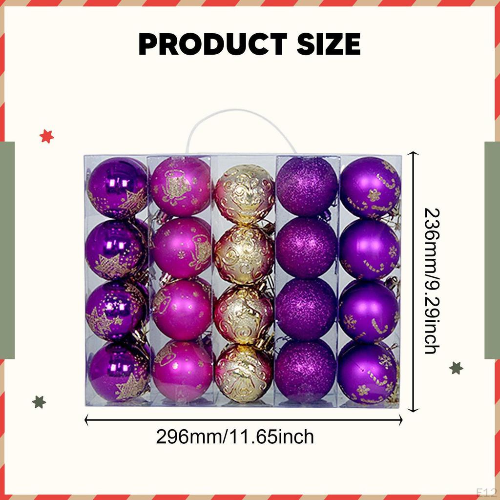 40Pcs Christmas Ball Ornaments Decorations Crafts Decorative Shatterproof Home Decor Baubles for