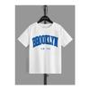 Brooklyn New York White T-shirt Gray Shorts - T-shirt With Shorts Top And Bottom Set Printed Crew Neck