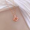 Water Drop Smart Light Luxury Temperament Gorgeous Full Diamond Necklace Female Versatile Collarbone Chain Titanium Steel Chain