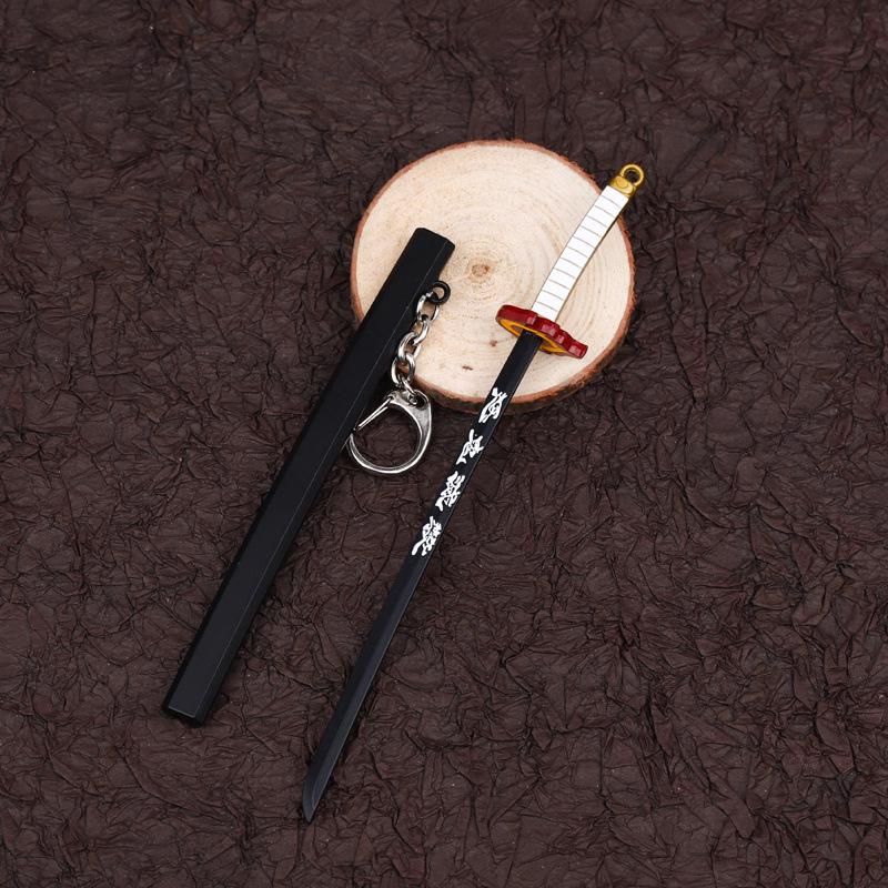 Demon Slayer Tanjiro Giyu Shinobu Nichirin Sword Keychain with Sheath, 17cm Alloy Model