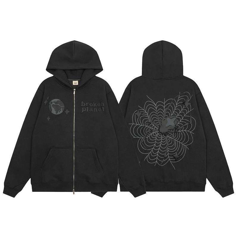 Broken Planet Oversized Hoodie Jogger Set Mens Streetwear Cotton Fleece Letter Puff Print Loose Fit Winter