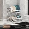 Multi-functional Stainless Steel 2-Tier Dish Drying Rack