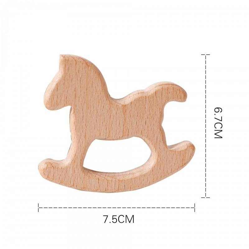 Natural Beech Wood Teething Toy Babies 3M Handcrafted Animal-Shaped Chew Stick With Smooth Finish