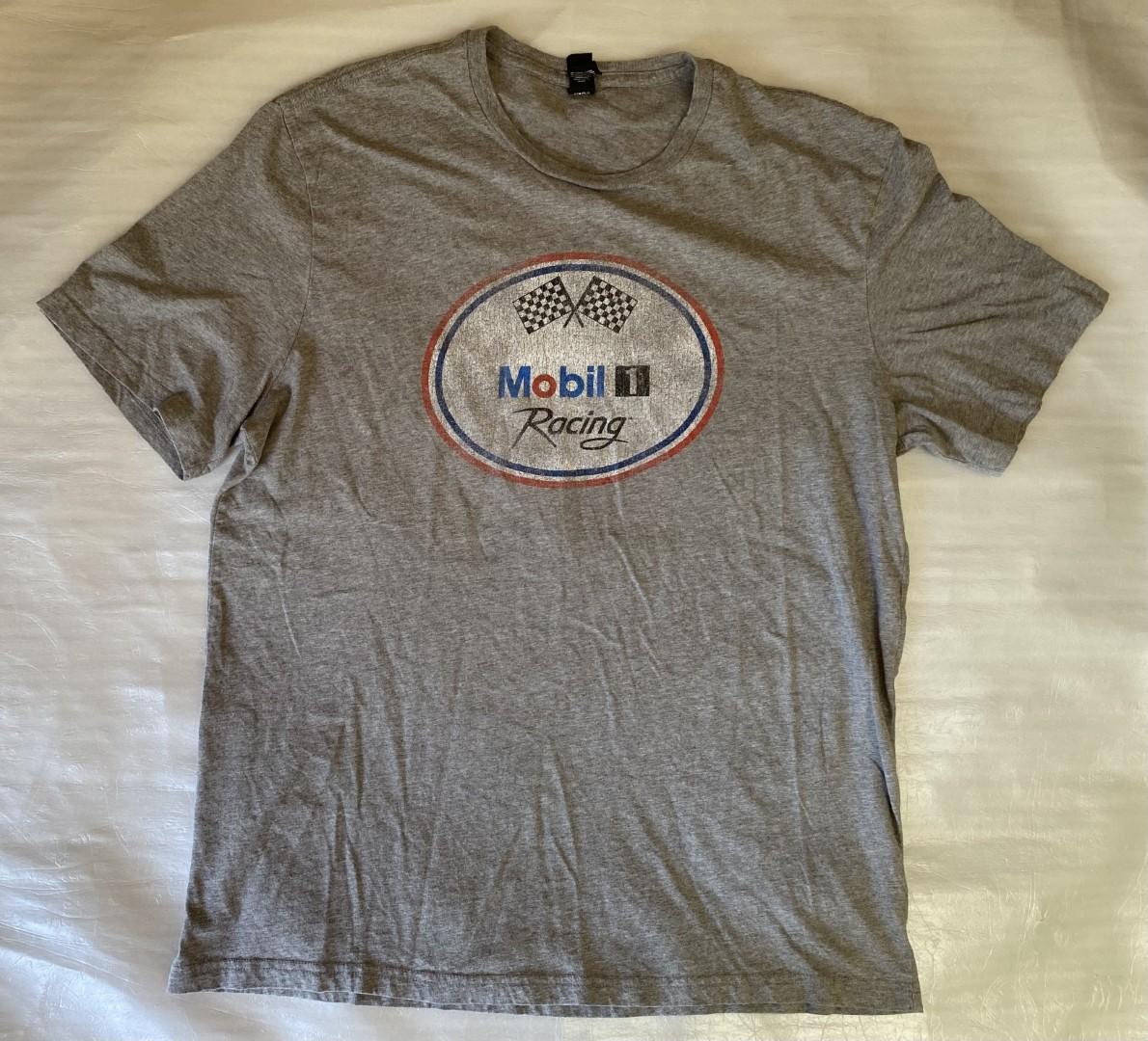 Mobil 1 Racing Men s Gray Graphic Size XL Streetwear Unisex T-Shirt XXL