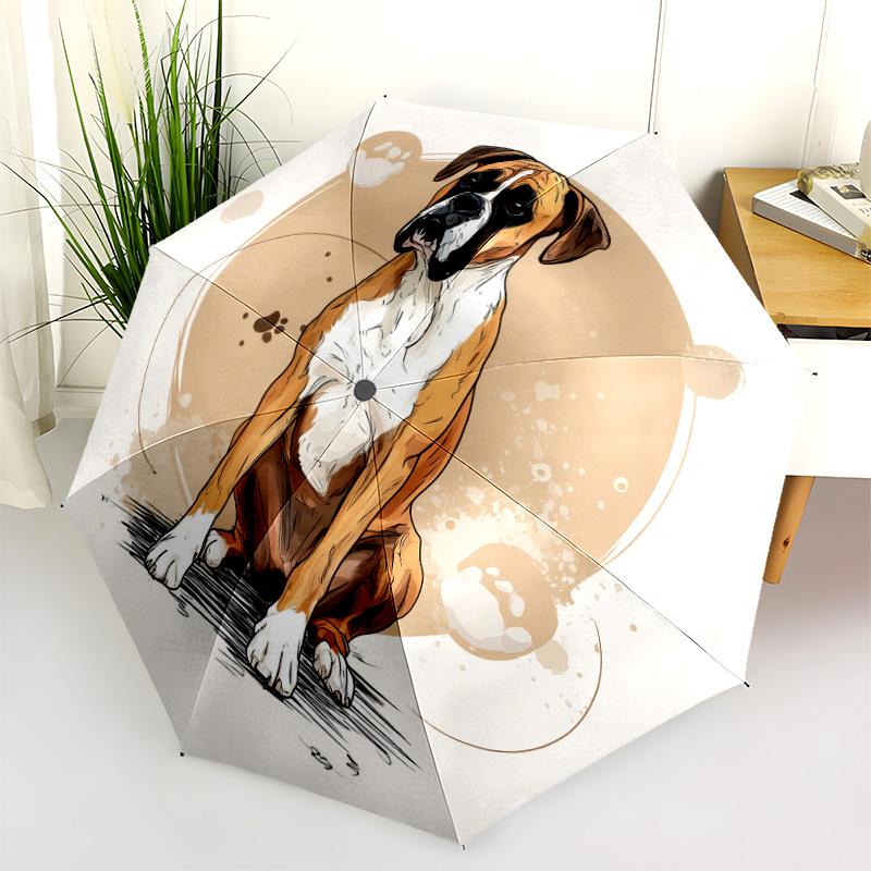 Perro con patrón de Hueso, paraguas de plegado automático, diseño portátil y plegable, 8 varillas, un regalo de Navidad o cumpleaños.
