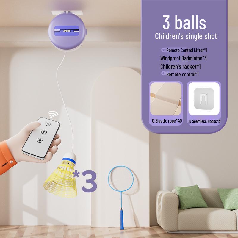 Solo Badminton Trainer: Self-Return Rebound Device with Suction Cup for Spin Practice