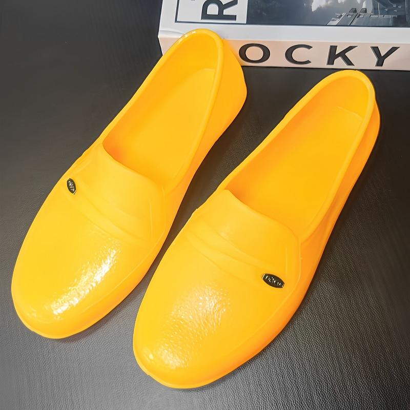 

обувь нескользящая дышащая мягкая мужская спецобувь строительная площадка стоячая пряжка цветок желтый осенняя обувь 45