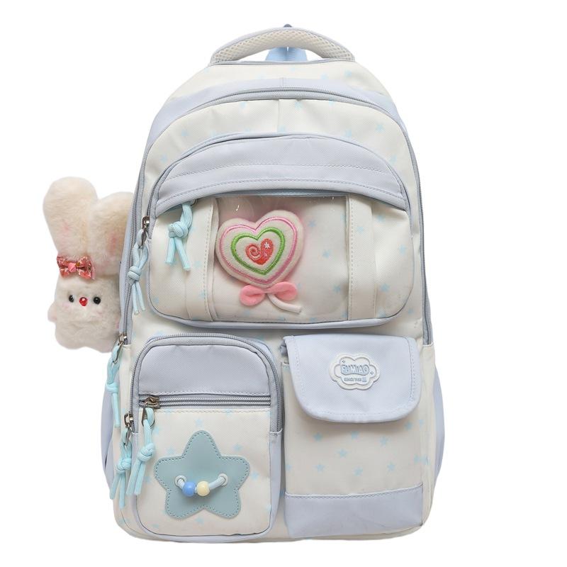 Schoolbag High value transparent pain bag High school junior high school students lightweight backpack New star primary school large capacity