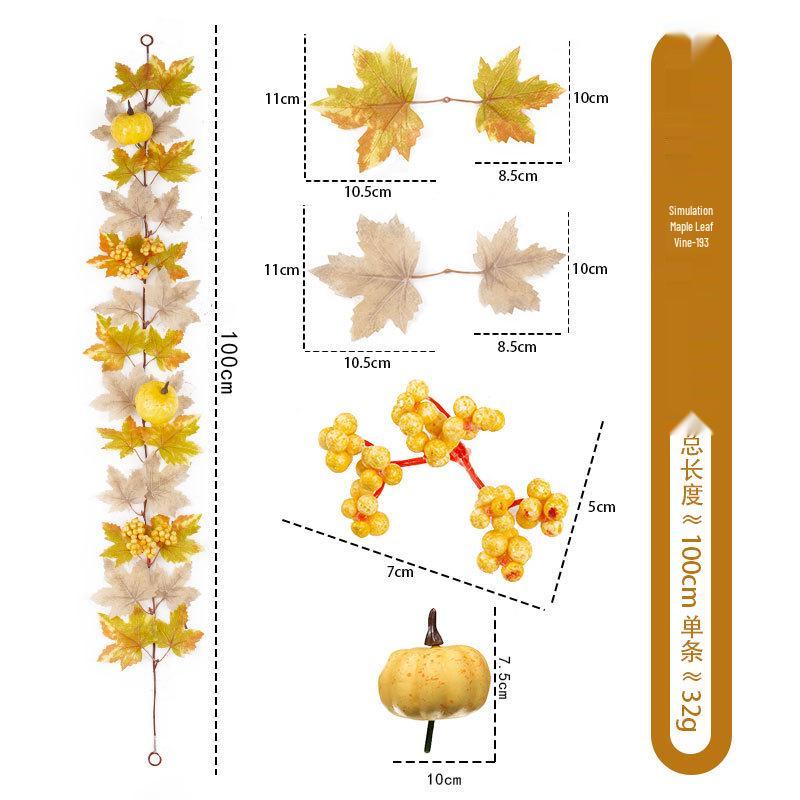 1m Autumn Maple Leaf Rattan Wall Hanging Decoration