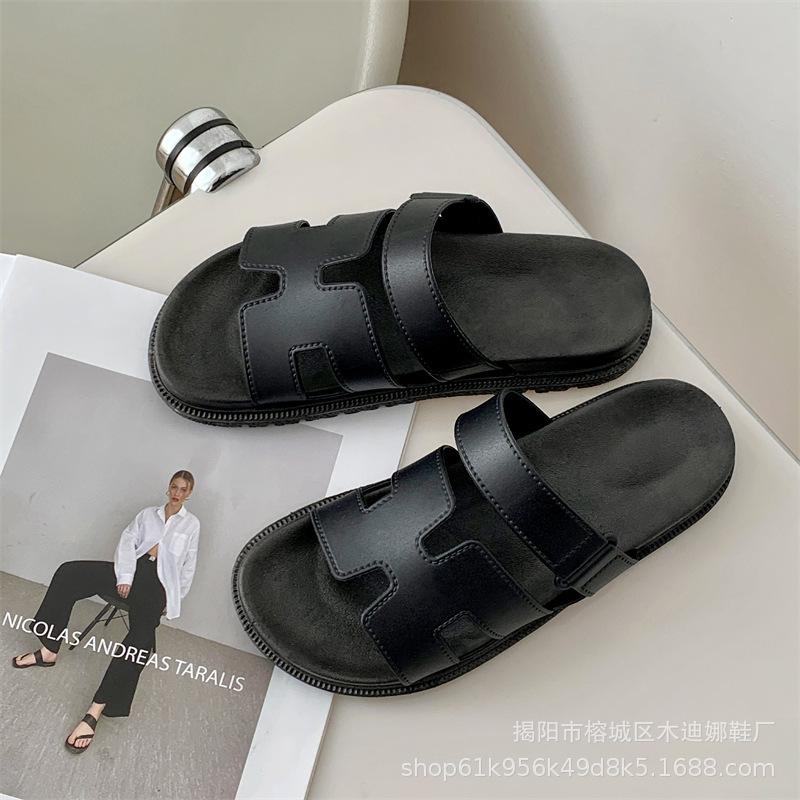 Sandali Casual a Punta Aperta Slip-On Scarpe a Ciabatta Piatte Comode Leggere Traspiranti Suola in Gomma Calzature Estive per l'Uso Quotidiano