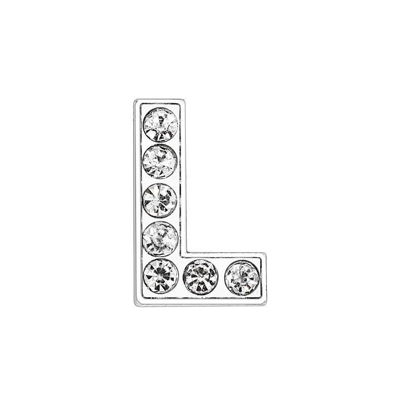 High Quality Bling Rhinestone Slide Letter Charms Stainless Steel with 10mm Hole for Pet Collars for Dogs A-Z 26 Letters