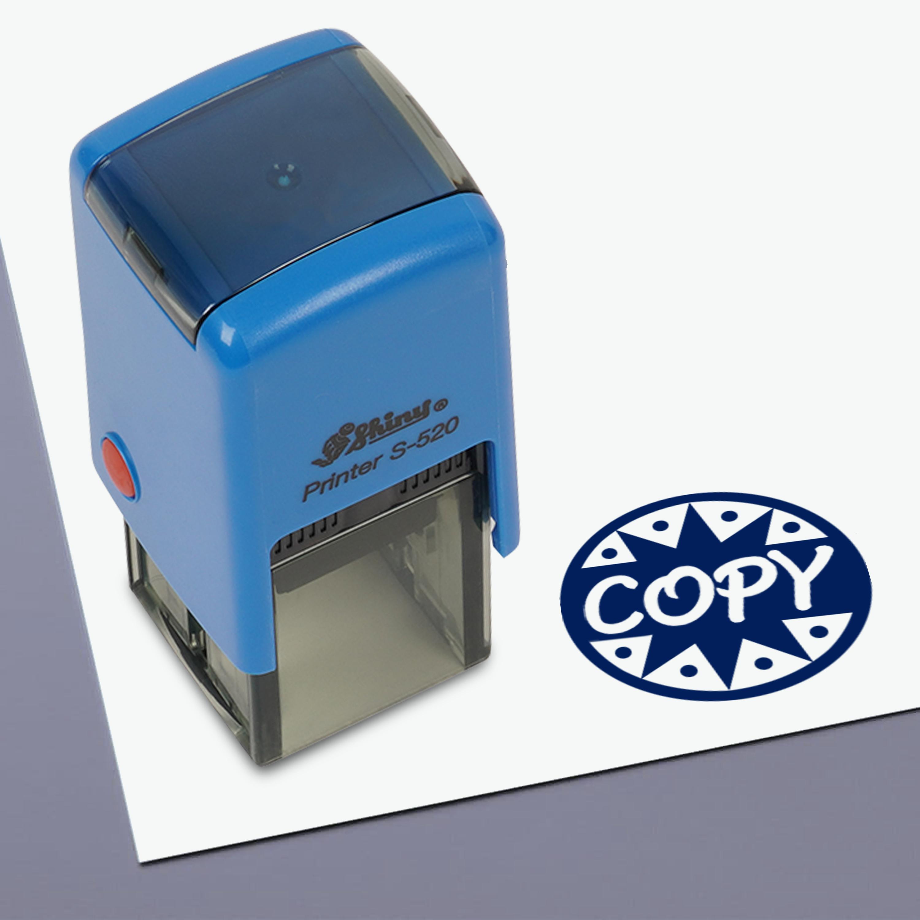 

COPY Round Self Inking Office Stationary Stamp Shiny 20mm Rubber Blue - 20mm синій