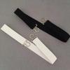 Wide Stylish Womens Elastic Belt For Versatile Outfits In Elegant Color Black