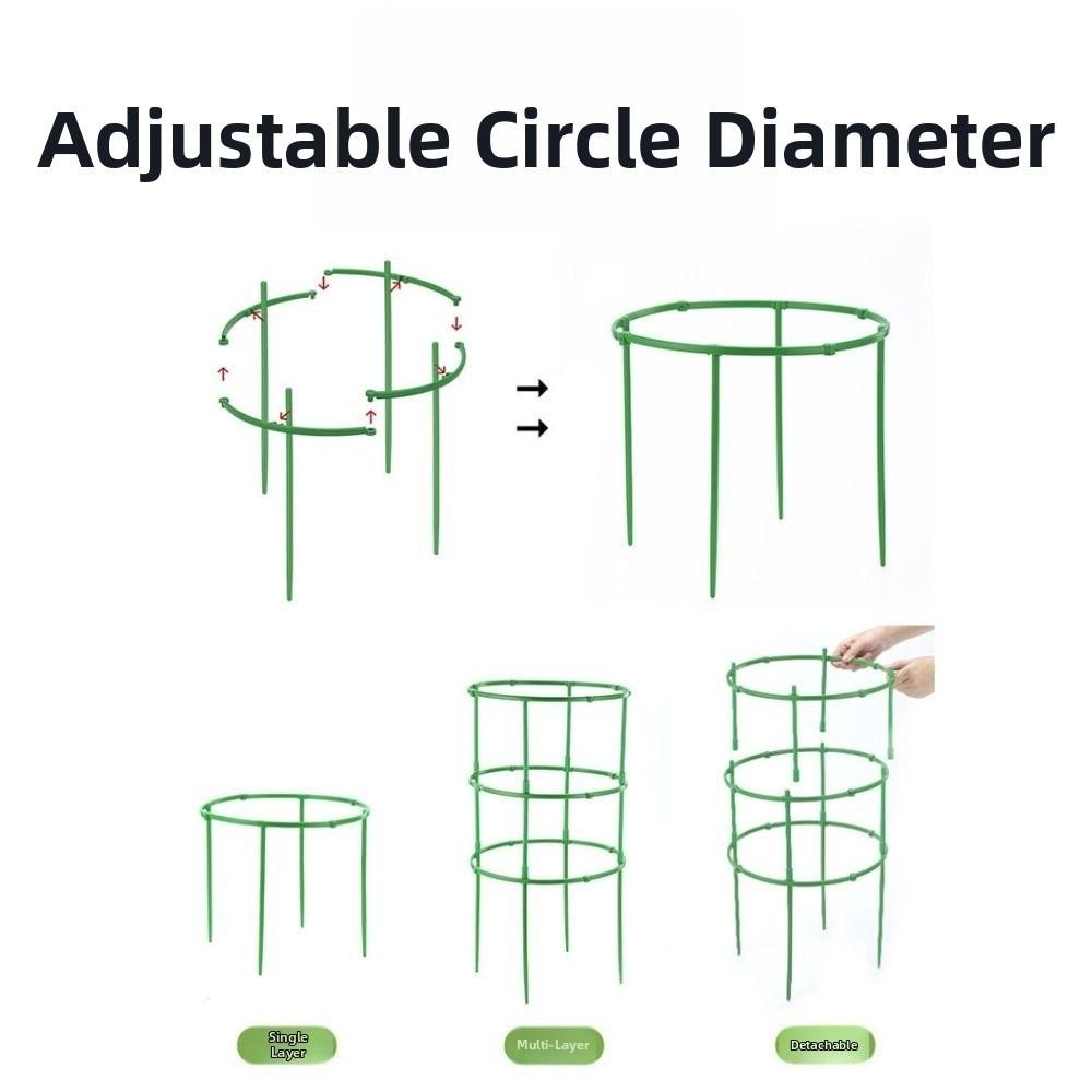10Layers Plant Support Pile Stackable Flower Ring Support Rack Indoor Flower Plants