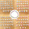 6x6mm Black Letter Beads On White Acrylic Squares for DIY Jewelry and Creative Accessories