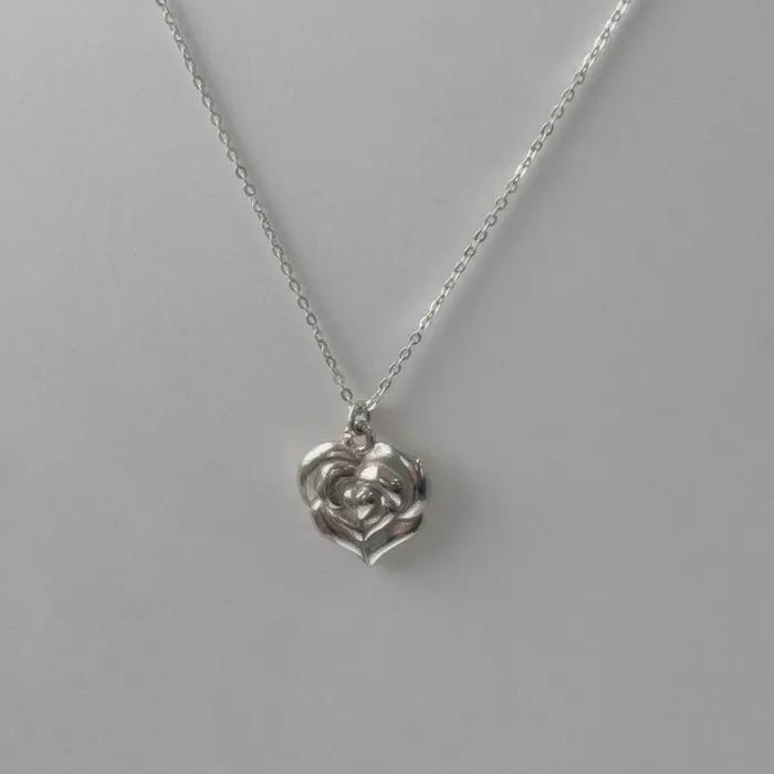Silver 925 heart rose basic necklace (2ver.)