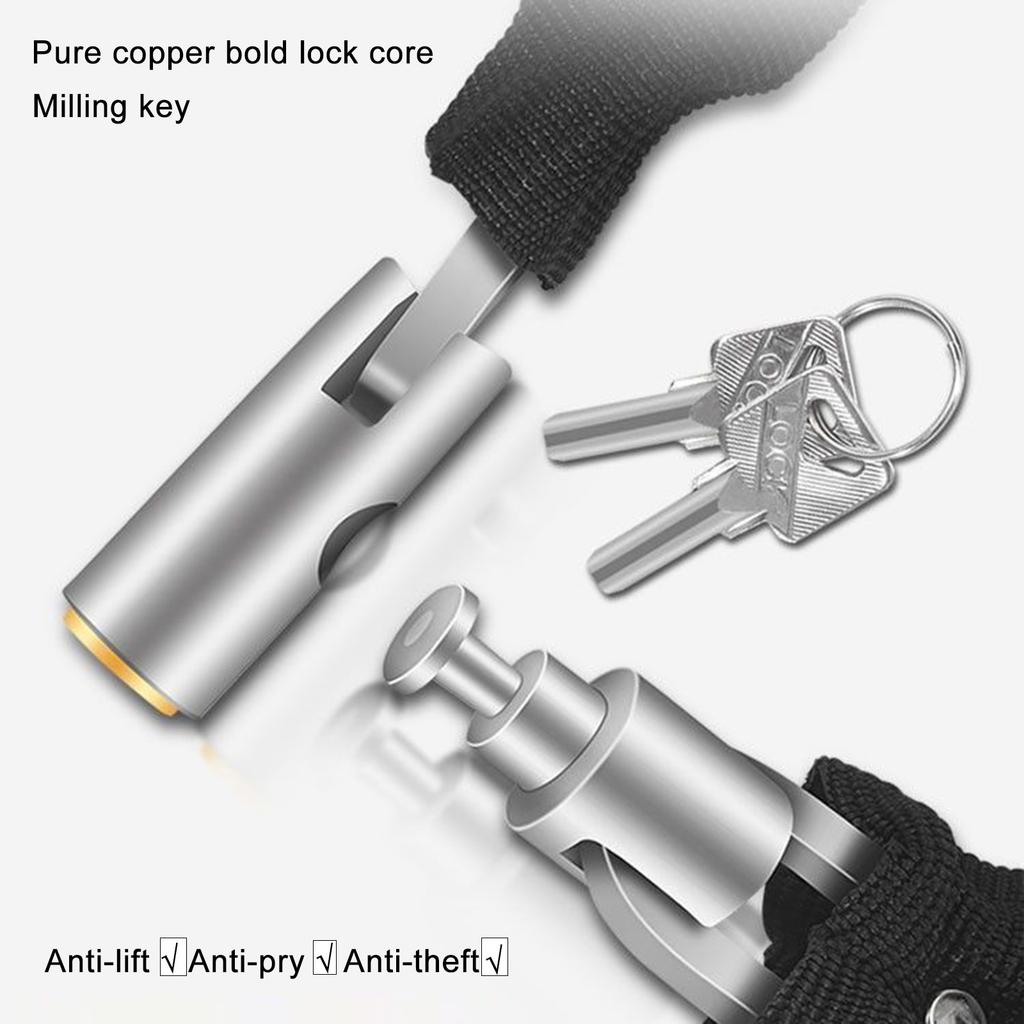 AntiTheft Thick Bicycles Lock Portable Outdoor Cycling Chain Lock Road Bike Safety Chain Lock With 2 Key Easy To Use