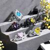 Fashion Color Love Zir*****Pen Ring Slightly Inlaid Heart-Shaped Exquisite High-End Personalized Accessories Women