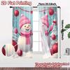 2pcs,Curtains Cute Snowmen Christmas Holiday Scene Chic Light Filtering Curtains Durable 100% Polyester Fabric Curtains All