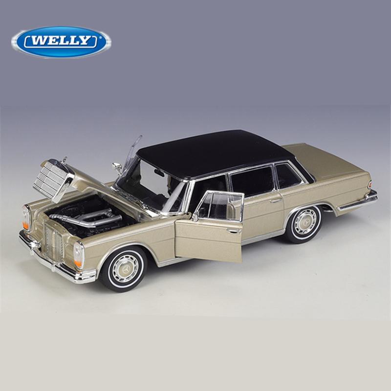 Welly 1/24 Mercedes Benz 600 Alloy Classic Car Model Diecasts Metal Vehicles Car Model Simulation Collection Childrens Toys Gift