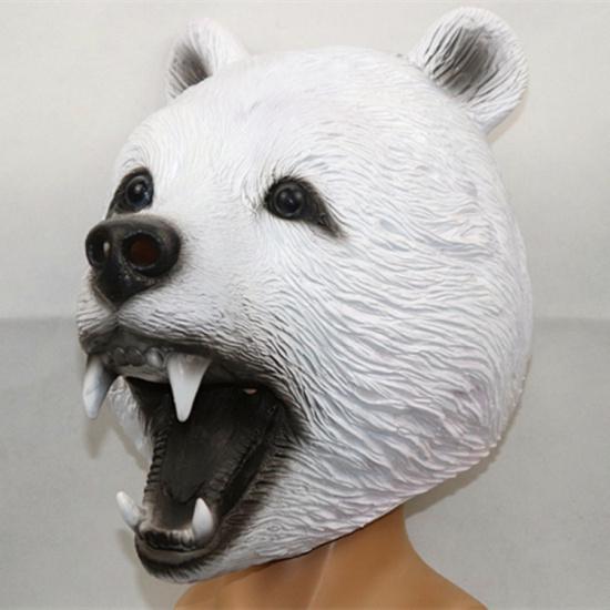 Bear Mask Headgear Cute Polar Bear Mask Cat Hood Halloween Cosplay Animal Head Mask