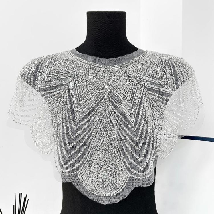 Handcraft Rhinestones Mesh Applique Patches Ideal For Jackets Bags And Costumes