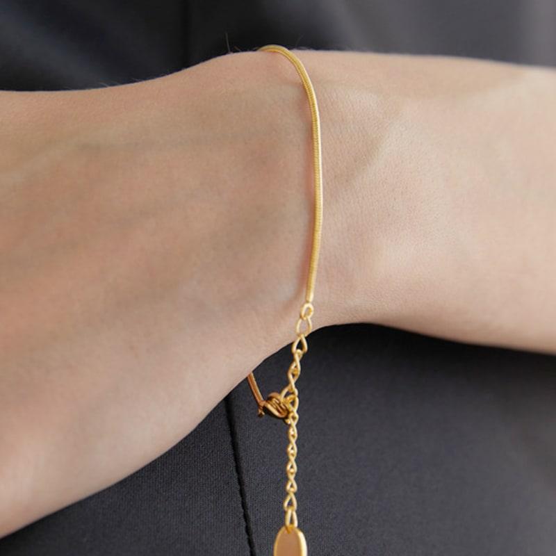 halden simple snake chain bracelet (W003_gold)