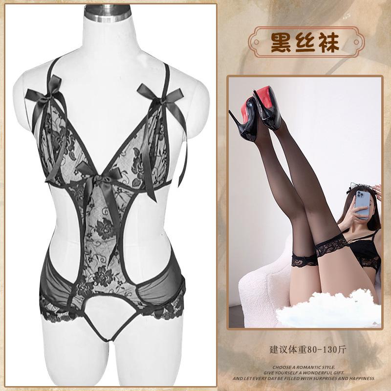 Sex underwear pure desire purple lace onesie sexy open crotch free temptation sex uniform