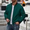 Winter New Men's Waffle Solid Color Cardigan Pocket Zipper Thickened Stand Coats Collar Jacket
