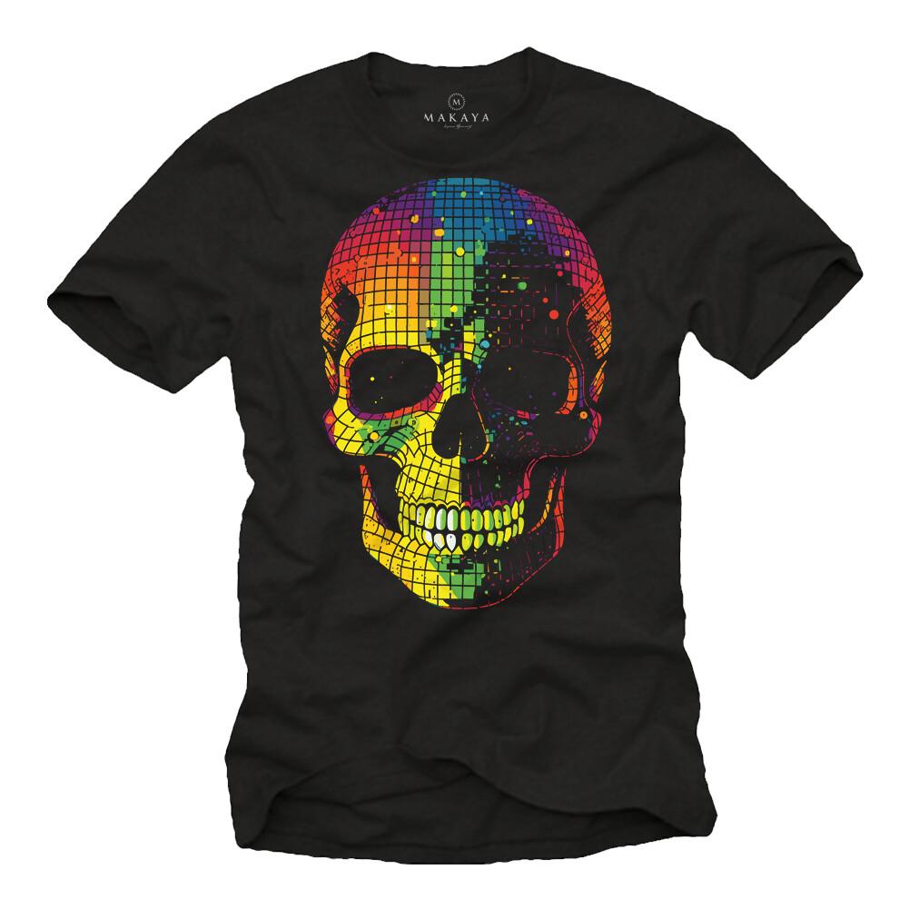 Skull T-Shirt Mens Disco Skull Disco Ball Festival Party Men Gifts- M