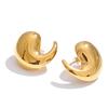 Eetit 316L Stainless Steel Comma Water Drop Fashion Daily Stud Earrings Water Resistant Texture Polished Attractive Jewelry 2025