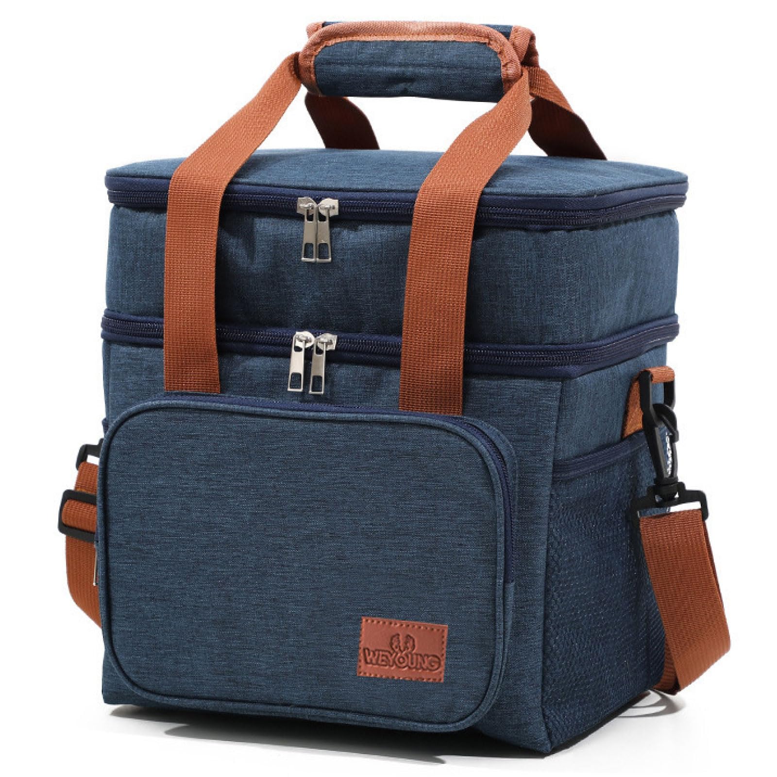 

MORYTRADE Insulated Lunch Shoulder Blue Bag, Double-Layered, Compact, Bag, синий