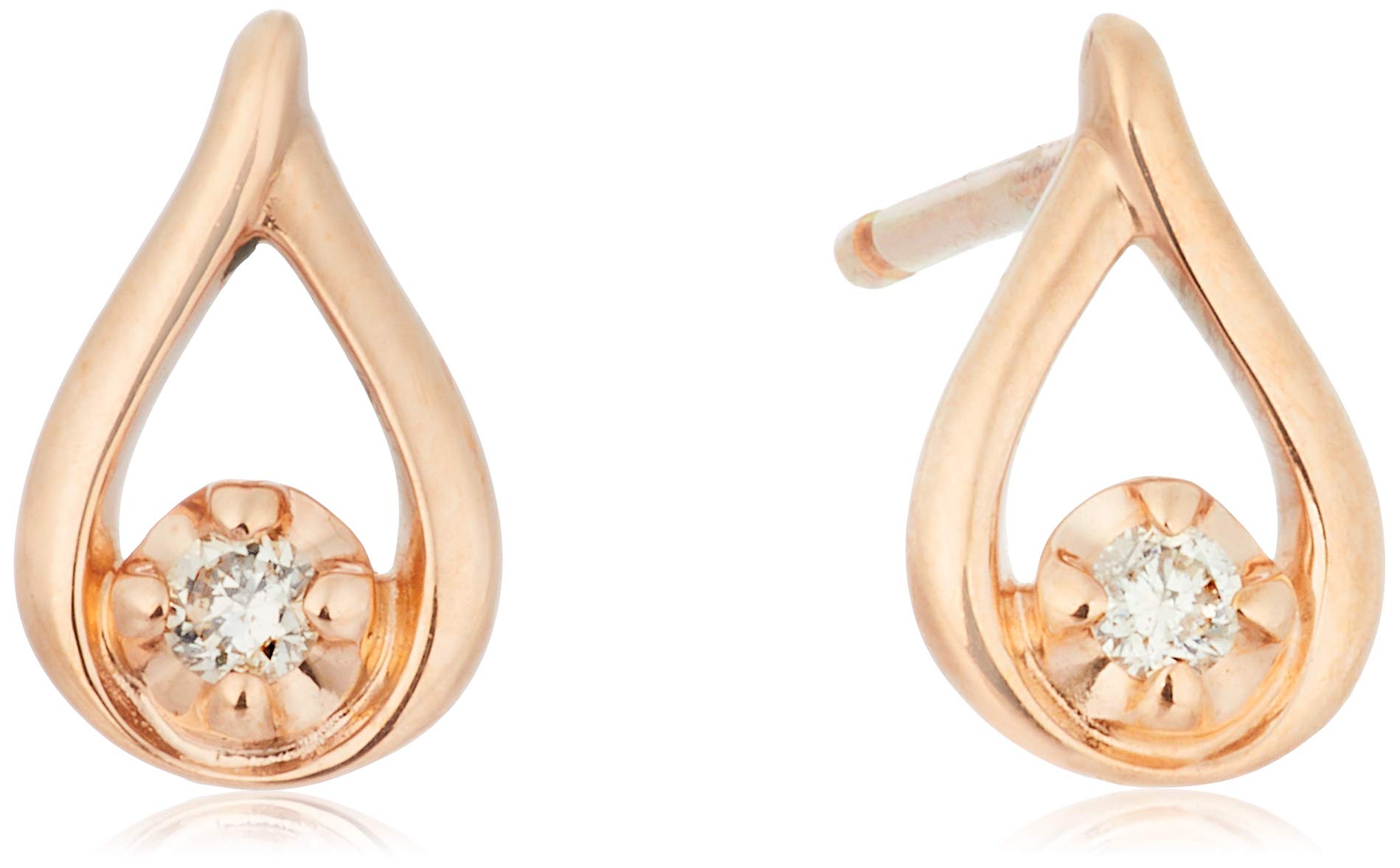 

Diamond K10 Pink Gold Earrings 151826153105 canal4℃ (PG)