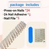 24-Piece Autumn/Winter Nude Cat Eye Long Wearable Nails - Shiny High-End Whitening Simple Nail Art