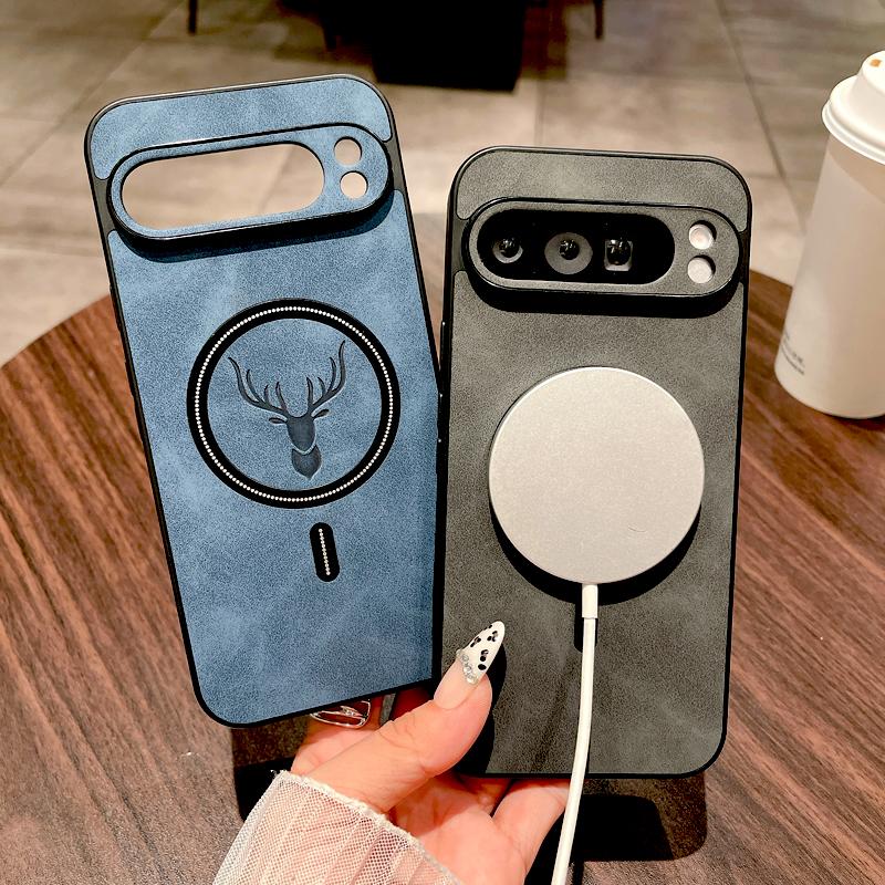 Premium Vintage PU Leather Protective Case for Google Pixel 10 9 8 7 Pro XL 9A 8A 7A Shockproof Magnetic Wireless Charging Cover