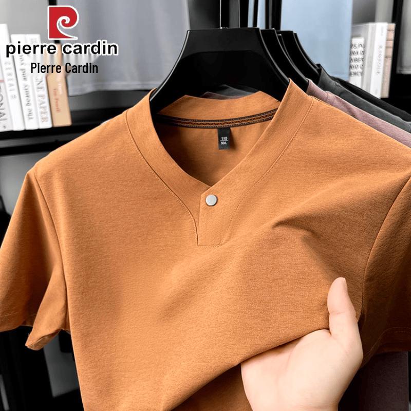 

Pierre Cardin Men s Chinese Style Ice Silk V-Neck T-Shirt L