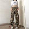 Frühling Herbst Casual Hosen Flut Heiße Mädchen Retro Hohe Taille Amerikanischen Hiphop Camouflage Hosen Frauen Straße Lose Harajuku Overalls