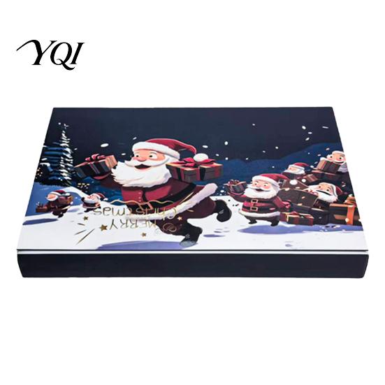 Gift Packaging Calendar Christmas Countdown Box, Xmas Advent with 24 Holiday Party Favors Slots, DIY Fillable Empty Present Storage Supplies